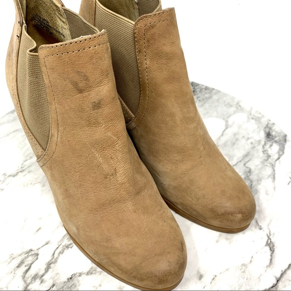 Audrey Brooke Cindy Wedge Brown Chelsea Boots 7.5 leather classic Academia chic - Picture 9 of 16